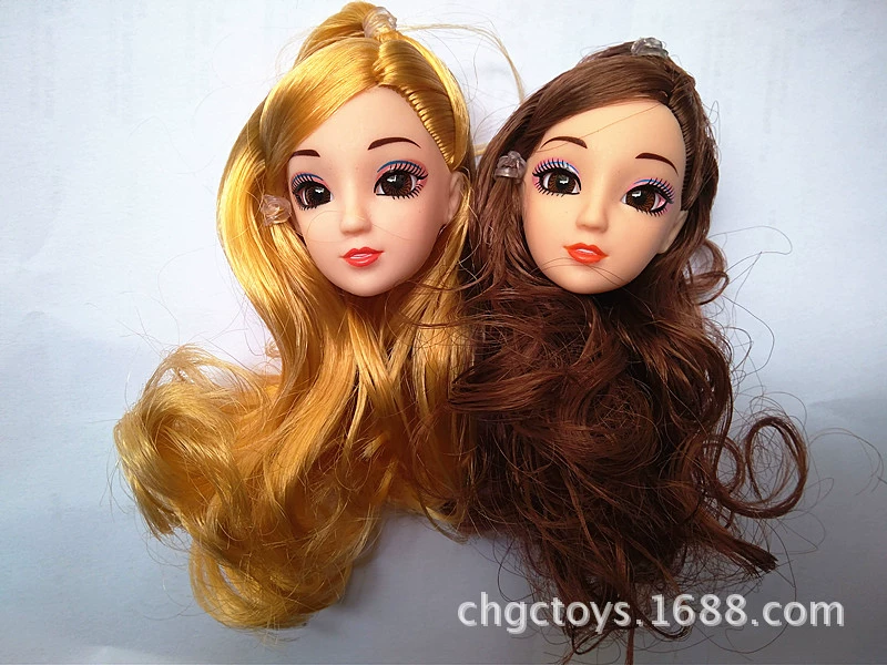 Пластиковая голова куклы с аксессуарами, 11,5 дюймов, 3D, 30G
