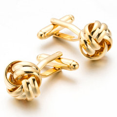 Premium Dress Shirt Cufflinks, 14mm Braided Cufflinks, Gold Cuff Pins, French Style Cufflinks, Model 352