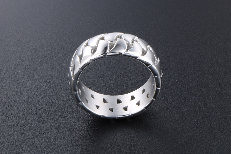 Simple Style Round Titanium Steel Polishing Unisex Rings display picture 1