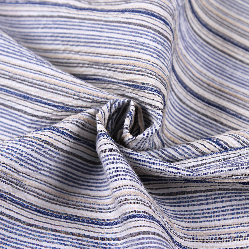 新品上架 涤棉麻色织衬衫布 时尚服装系列用布  日系外贸跨境花型