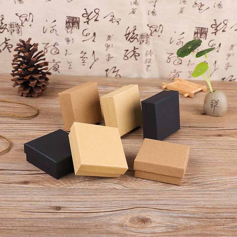 厂家销售复古小清新耳钉耳环戒指项链首饰包装盒饰品盒牛皮纸盒子