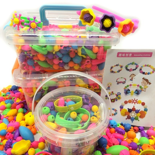 Factory Price Direct Selling Boxed Educational Toys Cordless Pop Beads DIY Handmade Beads Plastic Beads Girls Toys