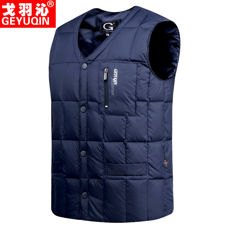Autumn and winter new pattern man Down Vest have cash less than that is registered in the accounts Middle and old age Down vest keep warm Internal bile waistcoat Dad installed