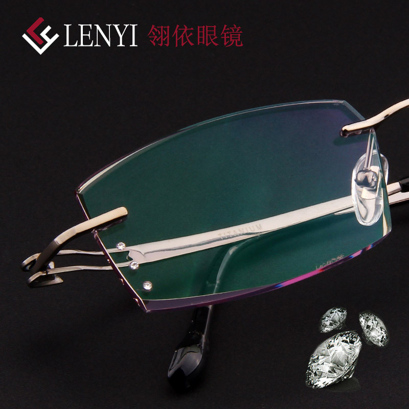 high-grade Diamond manual Customize fashion Frameless Diamonds Trimming glasses Men's temperament finished product glasses