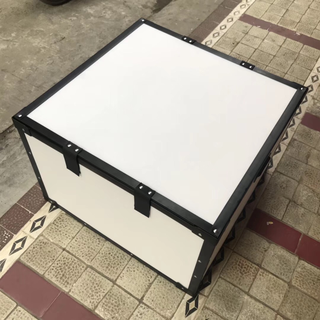 来尺寸定制大小中空板骨架箱 带盖带魔术贴封口塑胶骨架箱