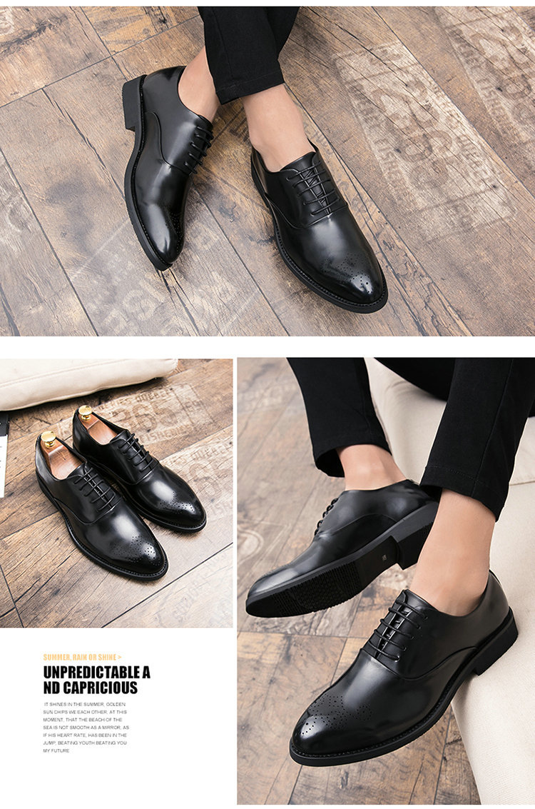 Stylish pointed toe leather shoes