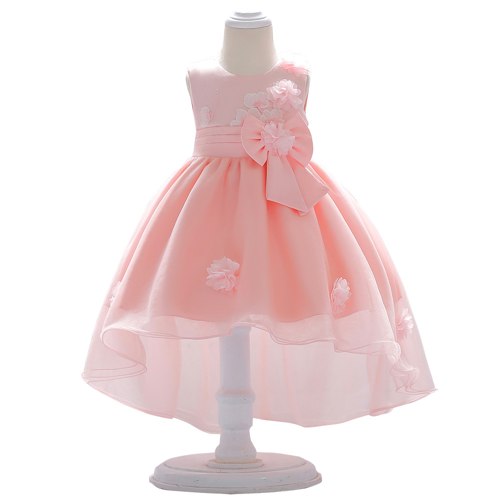 2024 new 0-3 year old baby tail one year old dress embroidered baby dress handmade three-dimensional flower dovetail skirt