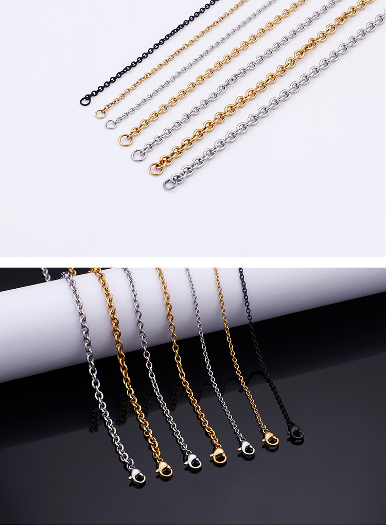 Geometric Pattern PVD Coated 18K Gold Plated Geometric Titanium Steel Fashion Waterproof Non Tarnish Necklace
