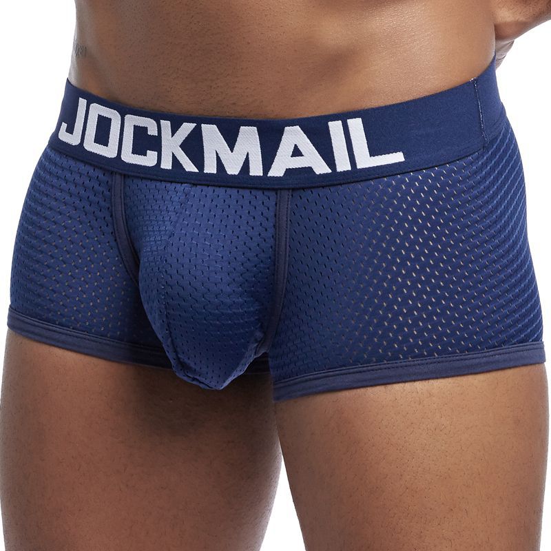 Pantalones cortos de boxeador juvenil transpirable de seda de hielo marca de moda JOCKMAIL malla de ropa interior de secado rápido para hombre