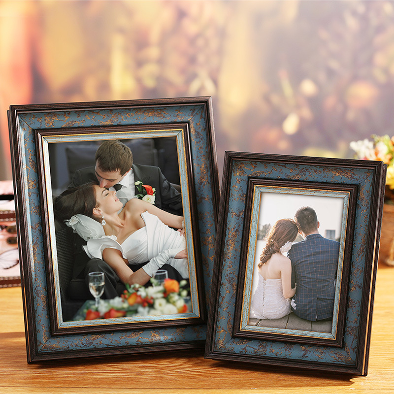 American Country Classical 6 Inch 7 Inch Photo Frame Retro Old Photo Frame Home Living Room Coffee Table Desktop Decorations
