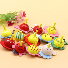 創意卡通動物木質陀螺玩具兒童陀螺批發水果陀螺 成人解壓玩具