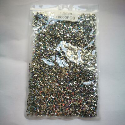 美甲指甲贴片平底钻石异性异形水钻 1.5mm圆形厂家直销批发一万颗|ms