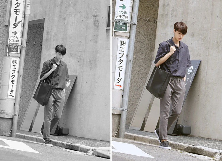 Korean version of fashionable PU leather shoulder bag, simple commuter men's and women's tote bag, square vertical crossbody large-capacity handbag_voghion.com