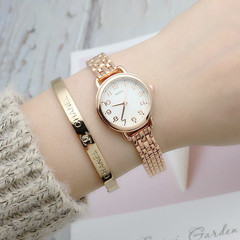 韓版naidu刻度女士手鍊表百搭小清新女表時尚潮流閨蜜玫瑰金表
