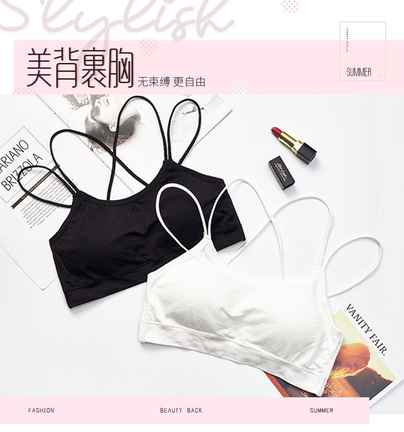Fashionable halter top for a beautiful back, strapless design without steel rings, thin mold cup wrap around the chest, sexy, breathable and comfortable vest for women to prevent exposure detail image 1