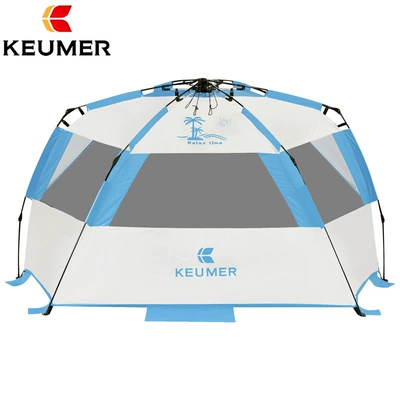 Factory Guangjie KEUMER Beach Tent Outdoor Automatic Tent Quick Opening Sunshade Field Fishing Tent for 2-3 People (Çadırlar) - bright-silver-2-3-people
