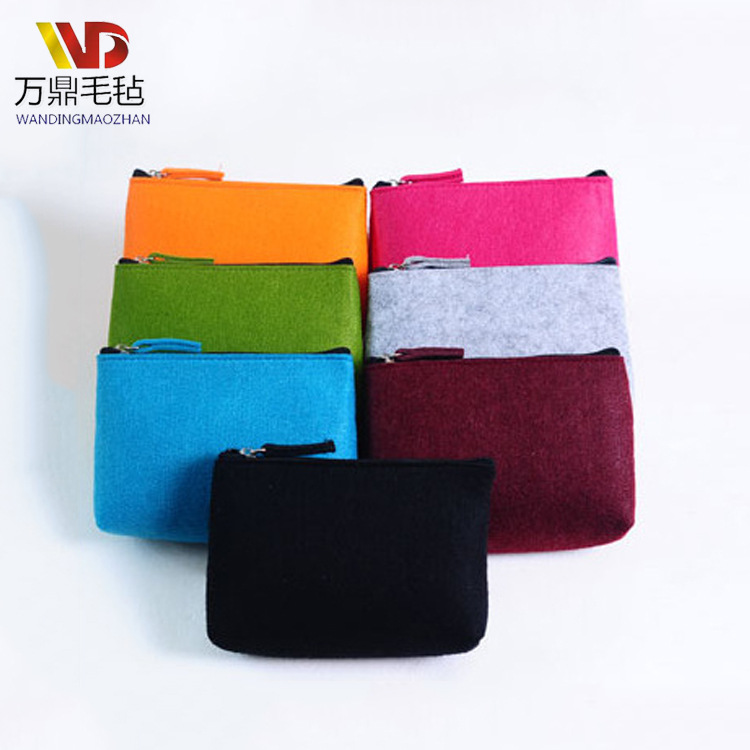 跨境毛毡化妆包外贸洗漱包手提旅行包多功能懒人加logo便携毛毡包