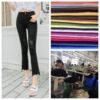 Dongguan Women's wear Strength factory machining customized hole Flash Micro Speaker Jeans Ninth pants Woven Gongbao
