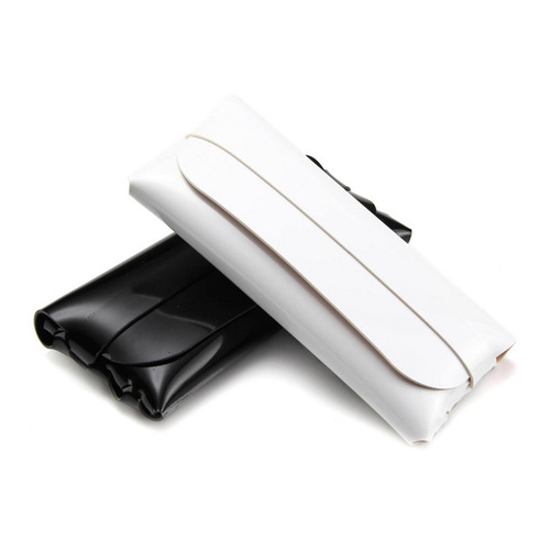 Sunglasses-Only Black and White Soft Pouch Box  
Fashionable, Trendy Leather Eyeglass Case with Soft Pouch – Wholesale, Portable Design Featuring a Strap for Sunglasses