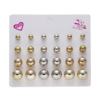 Fashionable earrings, set, small accessory, universal zirconium, European style, 12 pair, wholesale