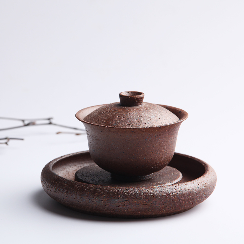Mr. Qing Jingdezhen stoneware dry brewing tray pot with ceramic tea tray Kung Fu tea set water storage type one person dry brewing station