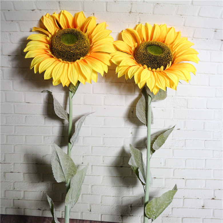 [Girasol de simulación] Para postes flocados, ramas largas, flores de simulación de suelo, estilo pastoral, girasol grande de simulación al por mayor