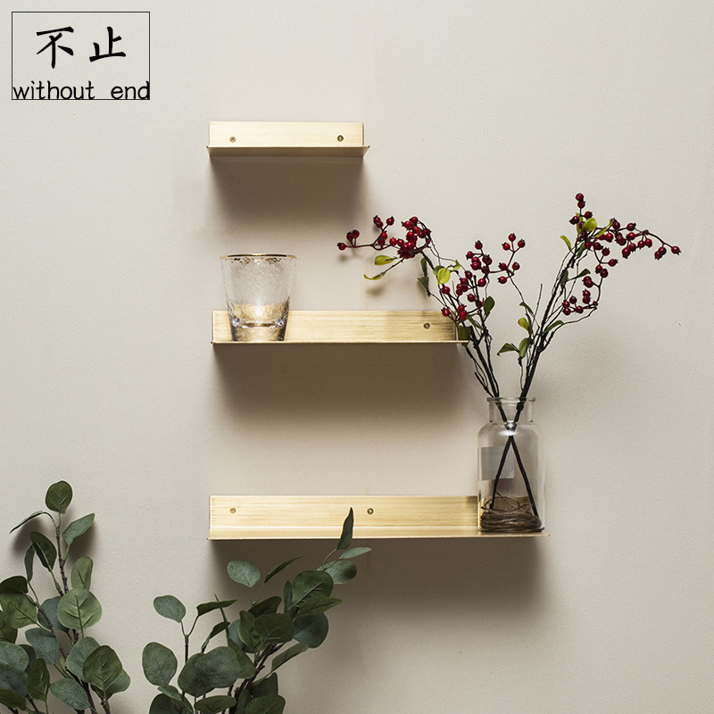 high-grade wire drawing Titanium Shelf multi-storey Northern Europe Simplicity a living room TOILET Decorative frame Japanese one word Shelf