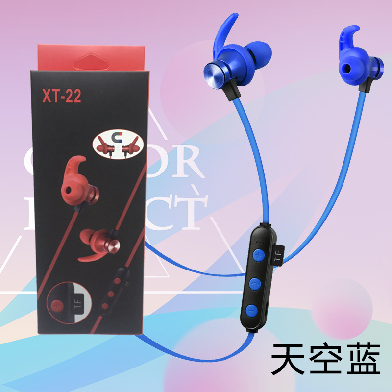 The new factory XT22 Bluetooth headset TF Card function 5.0 wireless Magnetic attraction motion Stereo headphones
