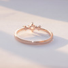 Accessory, golden wedding ring, wish, European style, micro incrustation, pink gold