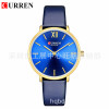 Curren/Karine 9040 round waterproof ultra -thin belt watch Women's business simple Roman watch watch