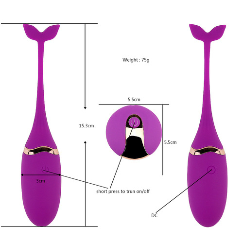 Adult USB charging wireless tadpole small whale remote control vibrator fish tail vibrator couple's fun vibrator Leya