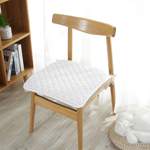 Custom-made and drop-shipped Nordic modern minimalist color-woven, washed pure cotton chair strap, solid color fabric anti-slip dining chair pad