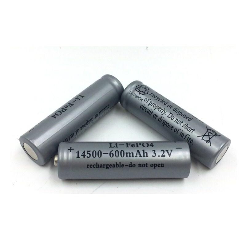 14500 Lithium Iron Battery 3.2V600Mah Flashlight Solar Light No. 5 Lithium Iron Phosphate Battery