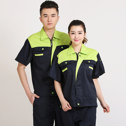 Summer short-sleeved work clothes suit for men, half-sleeved auto repair labor protection workshop office machinery engineering clothes work clothes factory