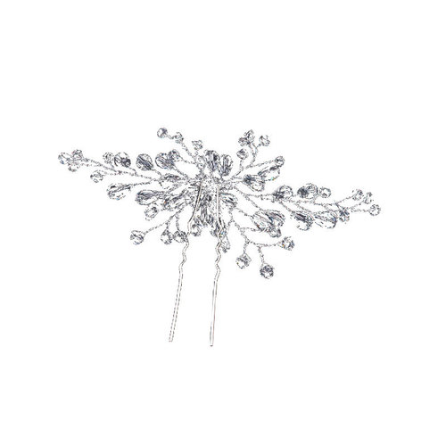 Bridal Crown Wedding Accessories Handmade Hairstyle Performance Headwear European and American Hair Accessories Crystal Hairpin Hairpin U-shaped Fork