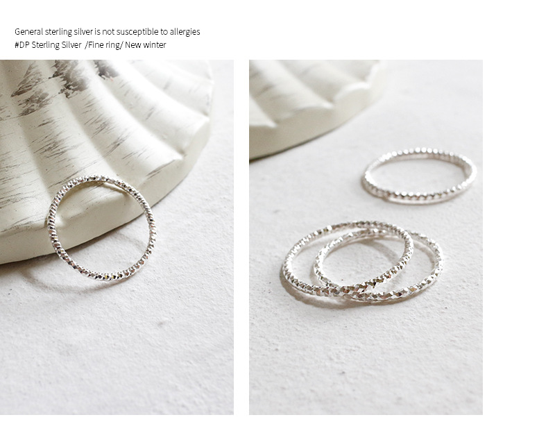 Korean version of S925 sterling silver fashion car flower flashing fine ring index finger ring joint