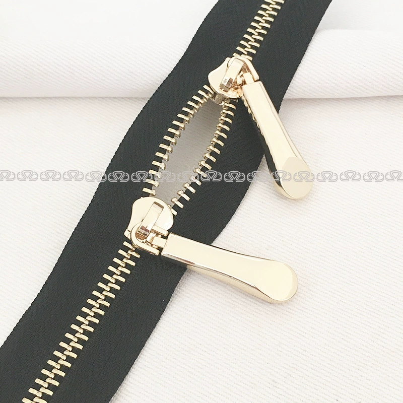 Copper bag with zipper, metal train