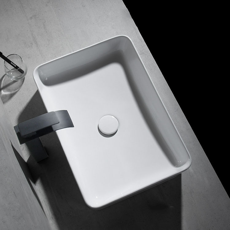 Thin Edge Mesa lavabo rectangular lavabo hogar lavabo pequeño tamaño arte lavabo balcón cerámica lavabo piscina PISCINA