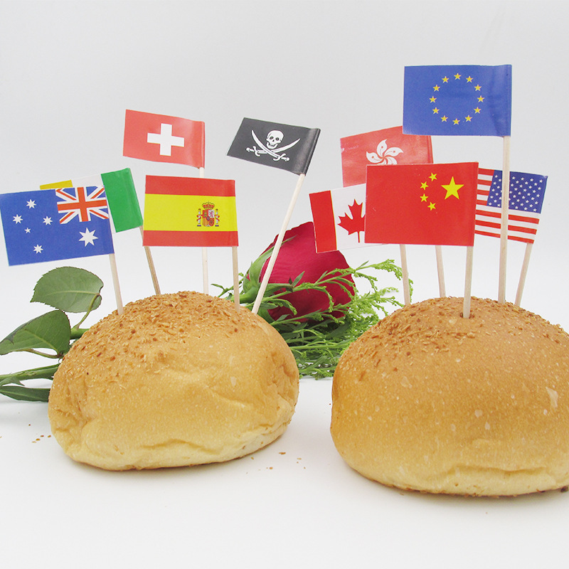 Paper universal flag multi-country flag toothpick flag creative cake cocktail decoration small flower stick fruit needle wine stick