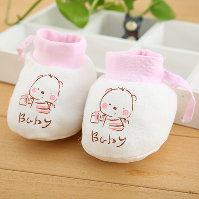婴儿脚套四季款 6-12个月可调节抽绳宝宝小鞋子彩棉软底棉鞋0-|ms