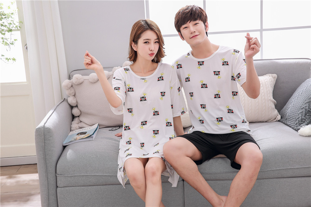 Cute Casual Style Short Sleeves Round Collar Polyester Lover’s Clothes Pajamas display picture 17