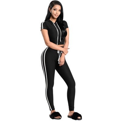 Summer Women’s Wear Two-piece Sports Suit Short Sleeves 