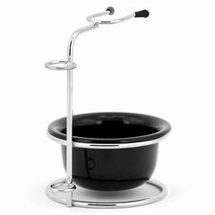 Cowhide Paper Holder for Shaving Brush & Soap Dish, Metal Rack for Shaving Brushes & Facial Cleansing Tools—Perfect for Men to Keep Their Beards and Face Clean