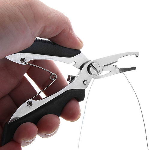 Card-mounted discount fishing tools multi-functional curved mouth fishing shears 717 Lua pliers powerful horse fish line scissors
