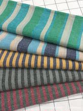 麻棉21支色織梭子面料平紋條子布兩色條紋和彩色t條紋現貨供應