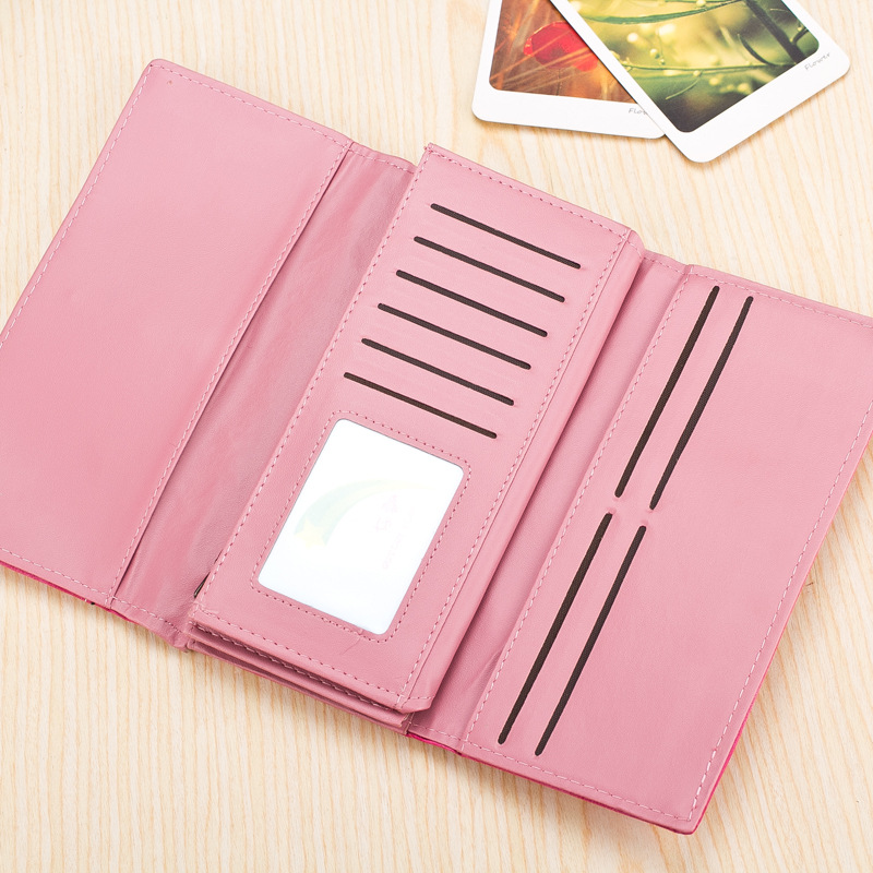 Women's Solid Color Pu Leather Magnetic Buckle Wallets display picture 6