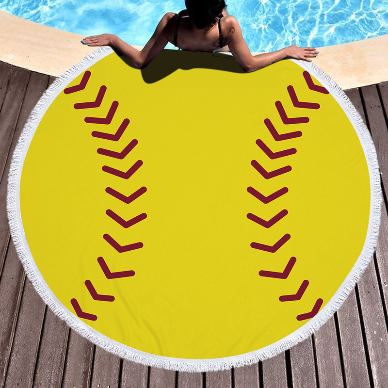 Export spot microfiber printing round ball football basketball volleyball multi-functional beach towel can be printed LOGO