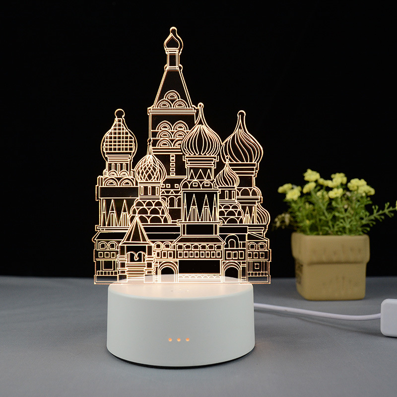 direct deal originality 3D Nightlight Acrylic customized Bedside lamp gift Promotion led Night light