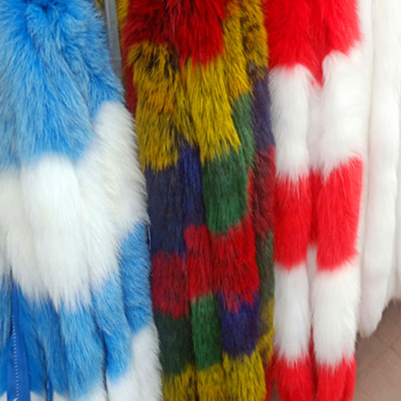 河北厂家直销新款皮草毛领袖口鞋口狐狸尾加花毛条拼色新产品帽条|ms