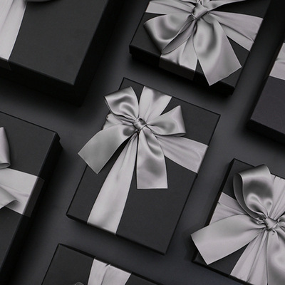 black Gift box A birthday present ins Packaging box originality Silk ribbon Gift box suit currency Carton wholesale